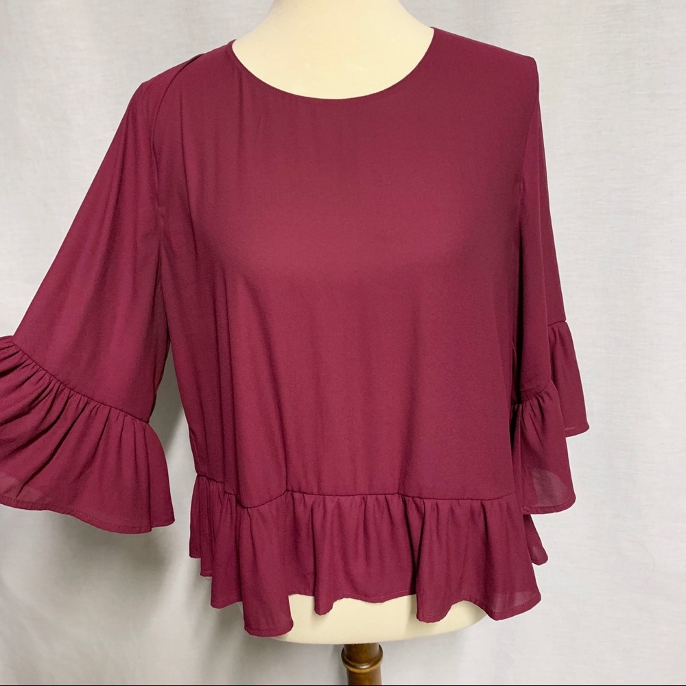 {Lush} Ruffle Blouse - Picture 3 of 7